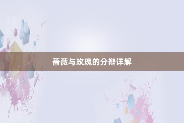 蔷薇与玫瑰的分辩详解